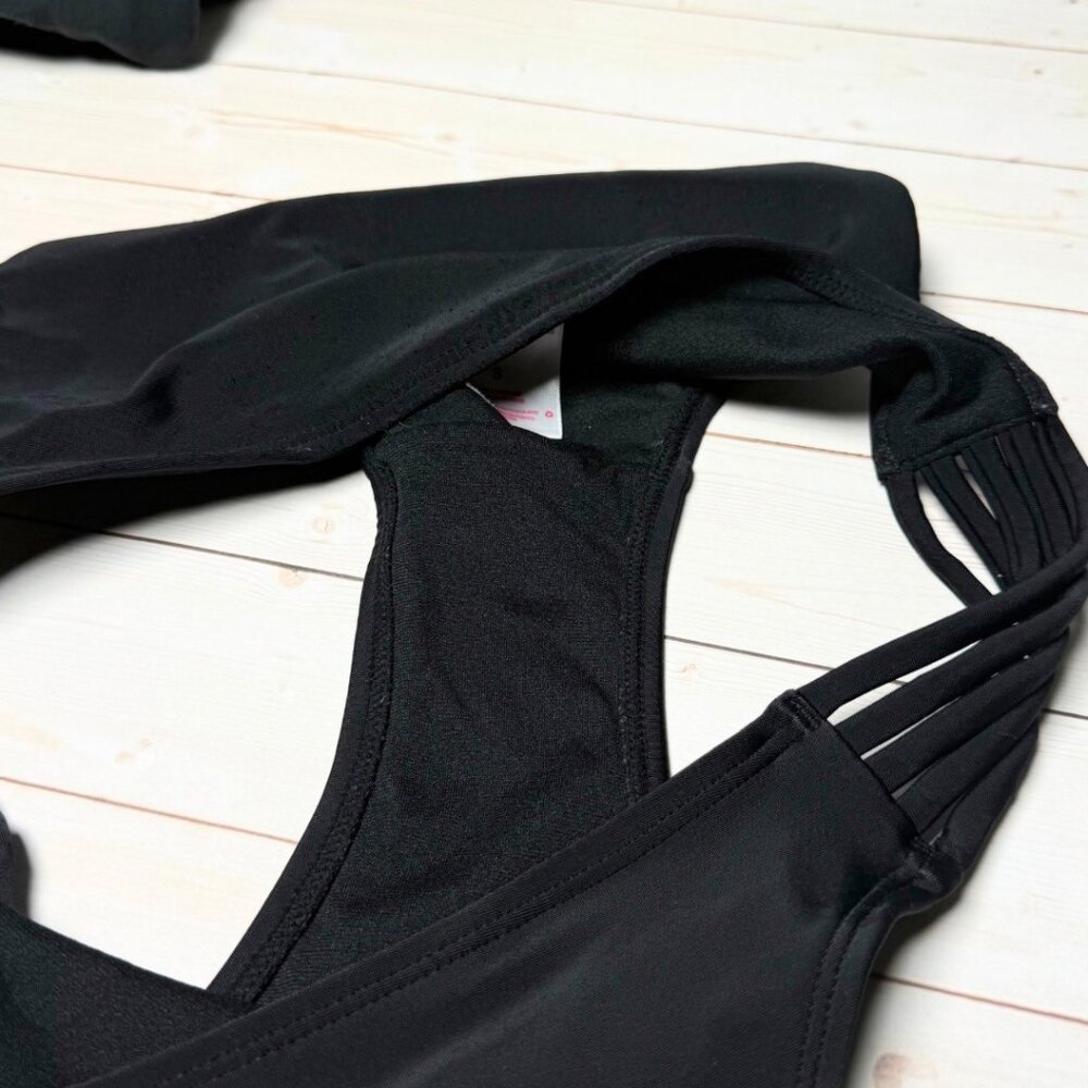 Strappy Black Bikini Bottoms Small Bathing Suit Swimsuit Stretch Beach Pool - Picture 6 of 7
